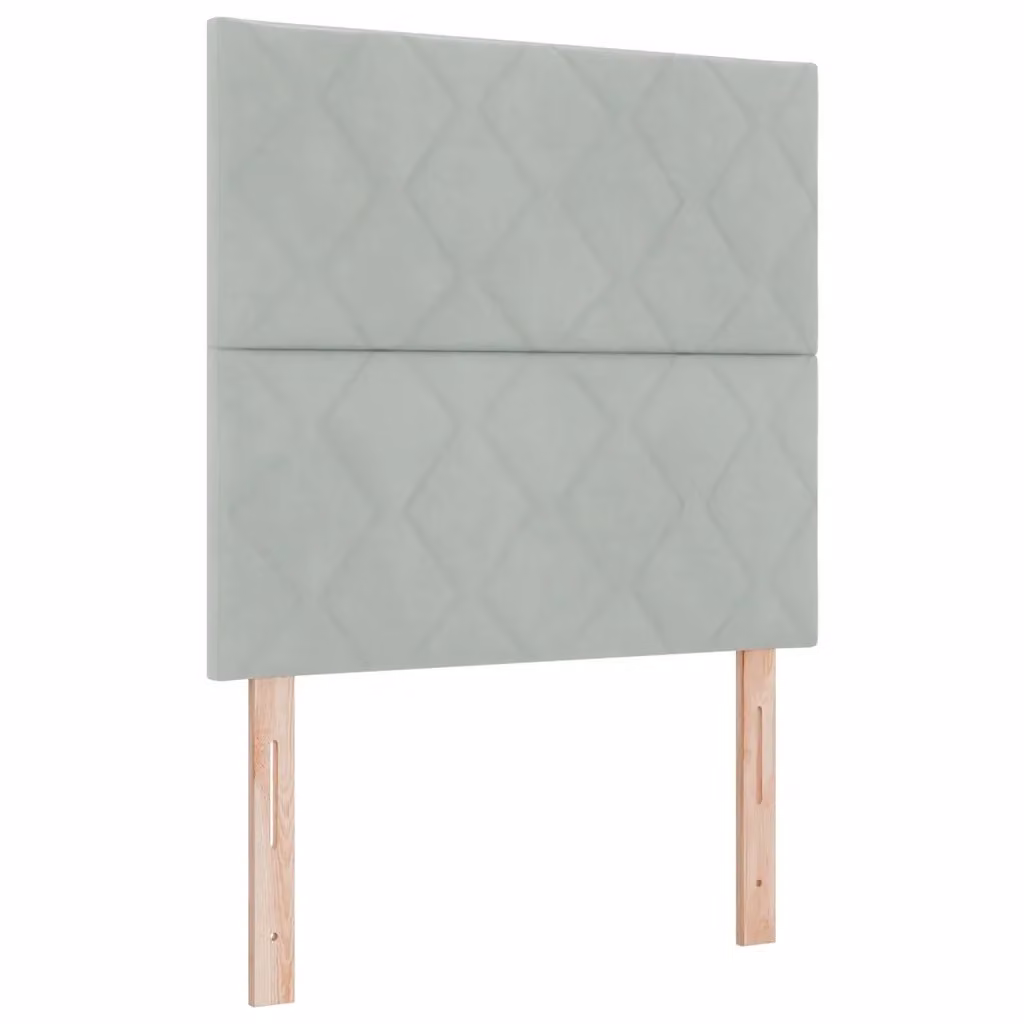 Letto a molla moderno vidaXL in velluto grigio con illuminazione LED sottostante L/P: 90 x 190 cm – 2