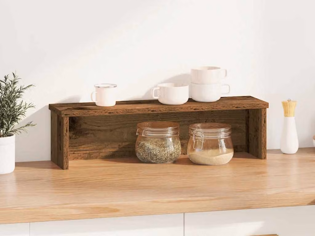 Scaffale da Cucina Impilabile Legno Vecchio 50x15x16 cm