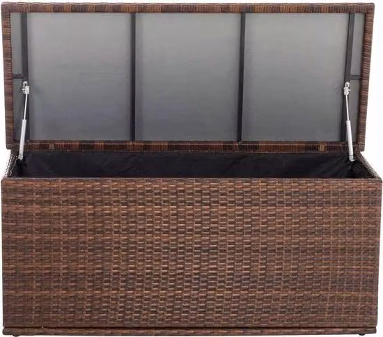 Cassa di stoccaggio esterno e interno - 125cm - Cassa per cuscino - Cassa per cuscino da giardino - Impermeabile - Con coperchio - Per uso indoor e outdoor - Cassa per giardino