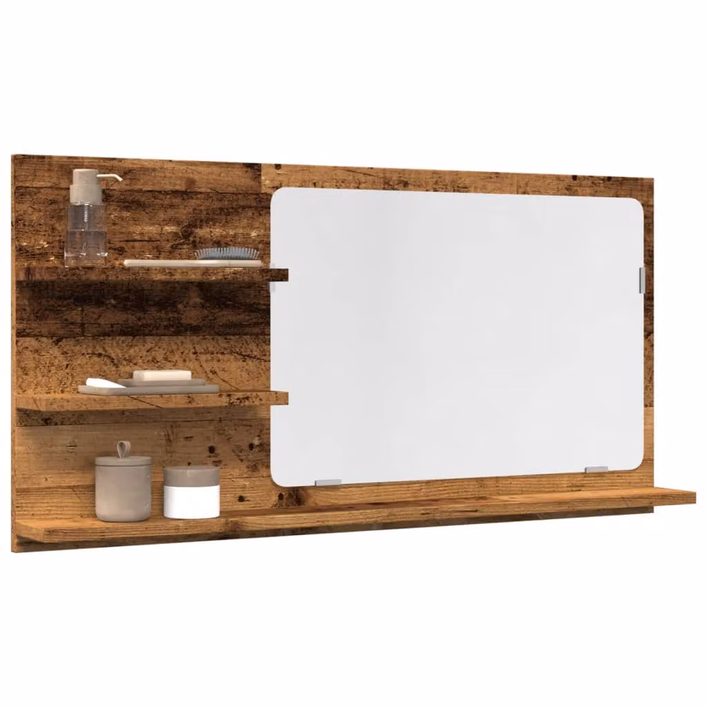 Mobile da bagno sospeso vidaXL in legno color marrone stile rustico L: 90 cm, P: 11 cm, H: 45 cm
