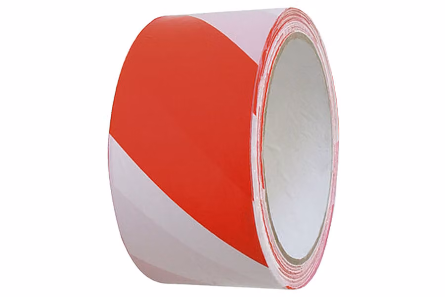 100m Flatterband Warnband Signalband rot/weiß 80 mm