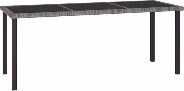 Tavolo da Pranzo da Giardino Grigio 180x70x73 cm in Polyrattan