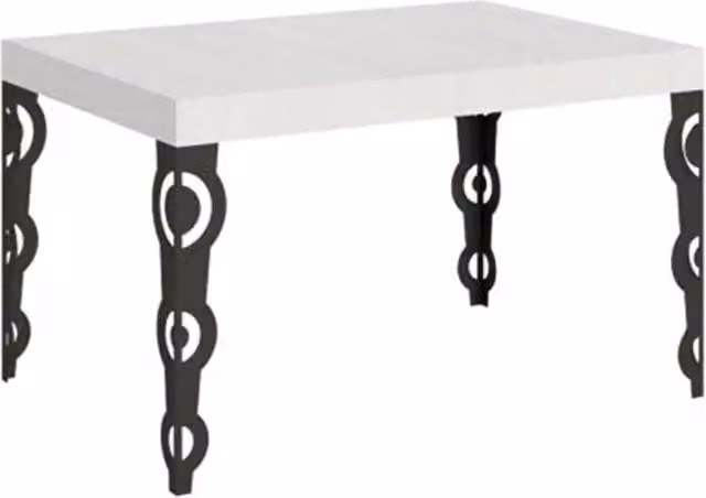 Tavolo allungabile 130/234x90 cm Karamay colore bianco frassino gambe antracite