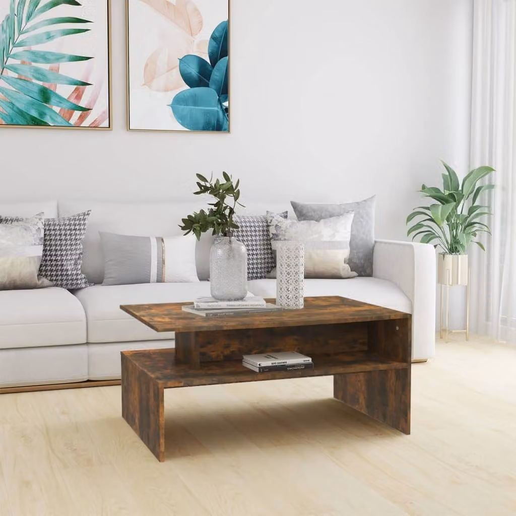 Maison Exclusive - Tavolino in rovere affumicato 90x60x42,5 cm Materiale ligneo