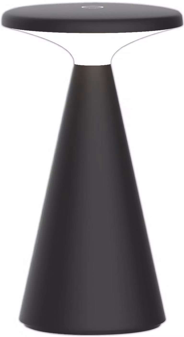 MÜLLER-LICHT Lampada da tavolo ricaricabile a LED 27700205, dimmerabile, 2700K, bianco caldo, nero