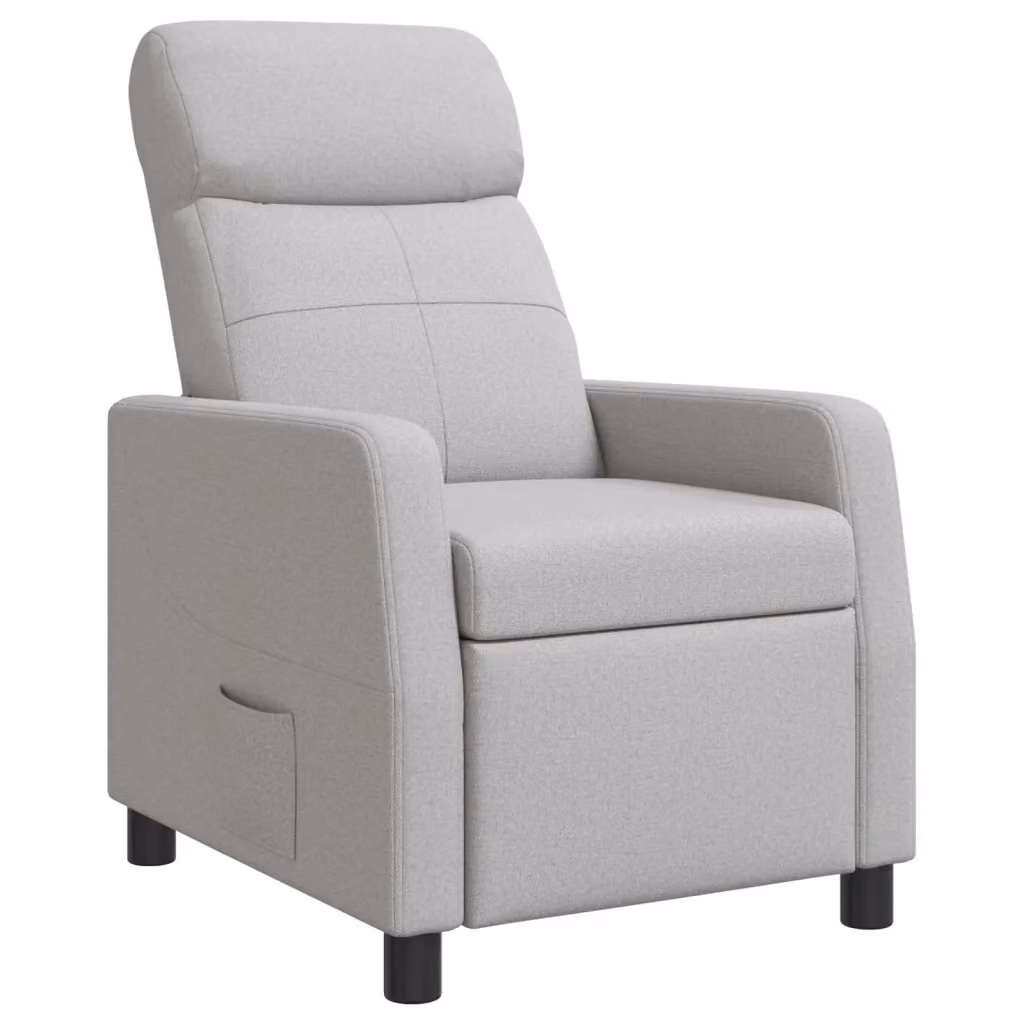 Poltrona reclinabile relax in tessuto Grigio Nuvola con braccioli e design moderno – 2