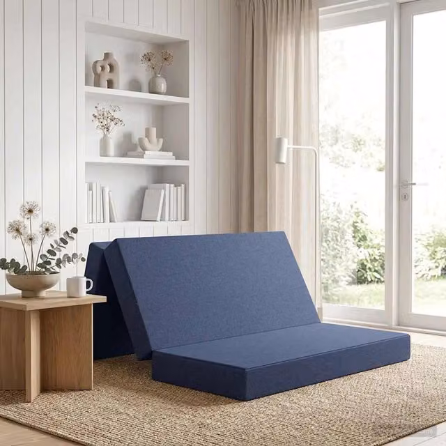 Divano Letto Pieghevole Moderno vidaXL Blu L: 140 cm, P: 67 cm, H: 45 cm – 1