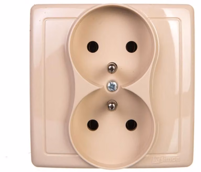 Contatto-Simon BMGZ2/12, beige, plastica, IP20, 250 V, 80,5 mm, 45 mm