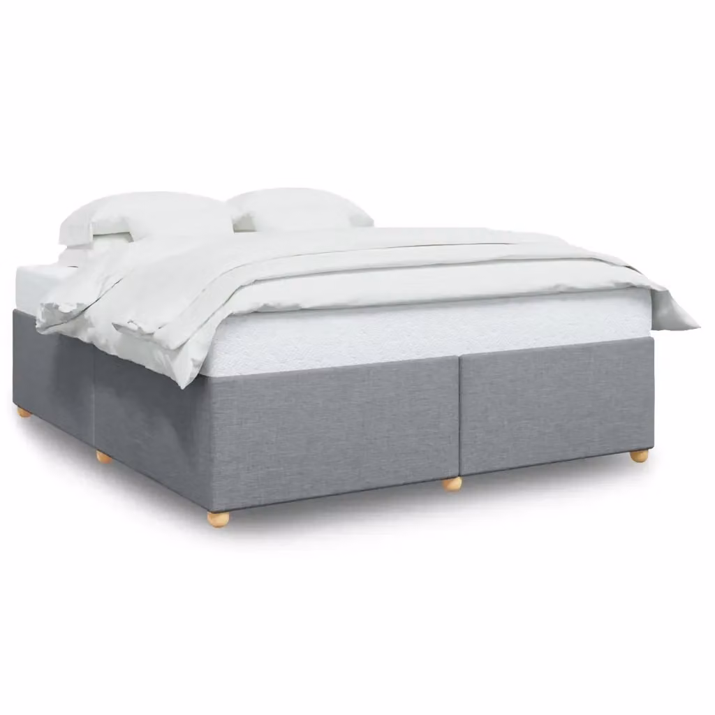 Giroletto vidaXL senza materasso in tessuto grigio con struttura in legno e doghe L/P: 200 x 200 cm – 2