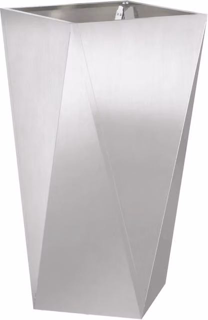 Fioriera moderna di design da esterno 40 x 40 x 75 cm resistente agli agenti atmosferici elegante in acciaio inossidabile argento 02_0053028