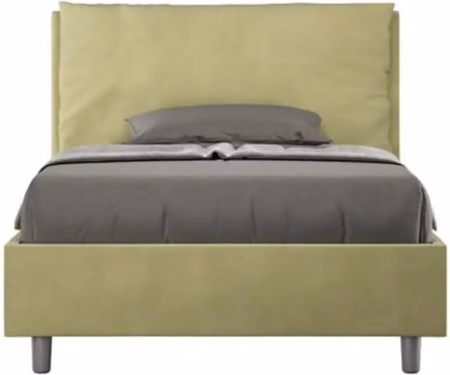 Letto una piazza e mezza contenitore imbottito Antea Large Ityhome in microfibra colore tè verde L/P/H: 120 x 210 x 110 cm
