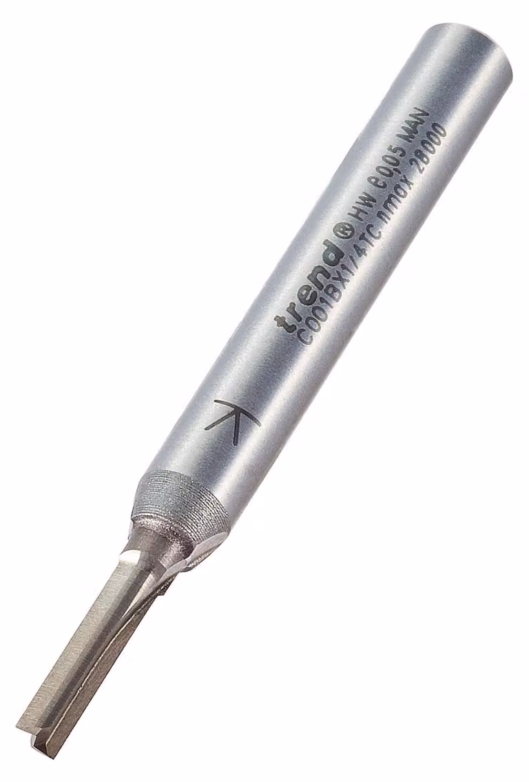 Fresa a due taglienti, con gambo da 1/4 di pollice e diametro di taglio di 3,2 mm