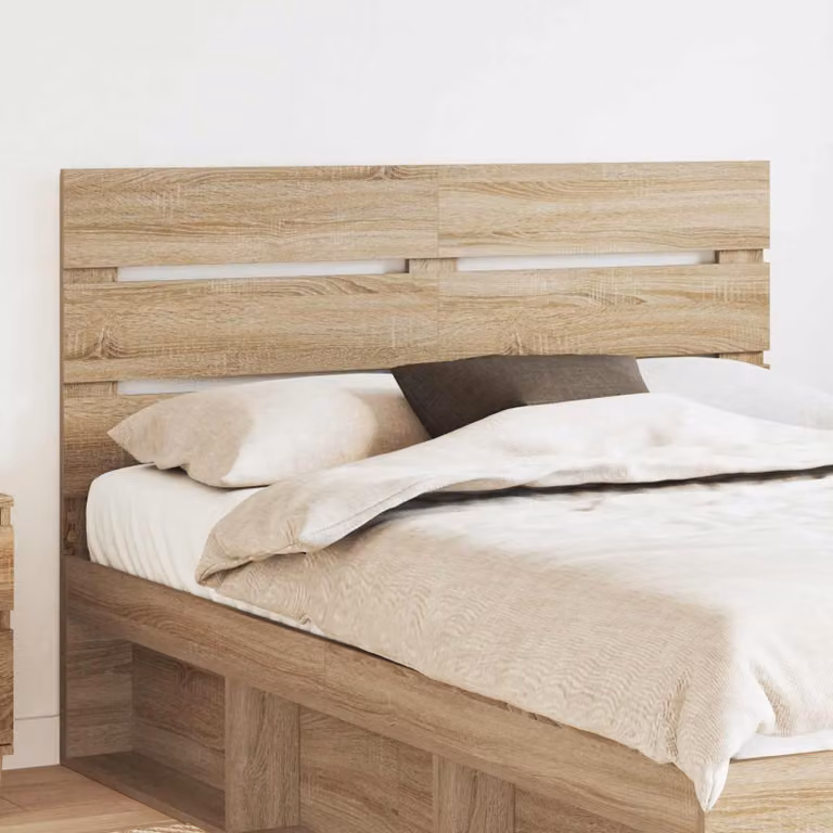 Testiera per letto moderna vidaXL in legno ingegnerizzato color rovere sonoma, L: 143 cm, H: 100 cm, P: 10,12 cm