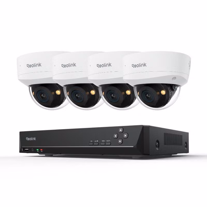 Sistema di sorveglianza Reolink RLK8-1200V4, telecamera di sorveglianza 4X 6K 12MP IK10 PoE e NVR 8CH 2TB HDD, grandangolo 145°, rilevamento intelligente, visione notturna a colori