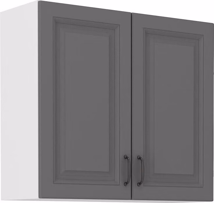 Armadietto superiore da cucina SOPHIA - larghezza 80 cm, grigio / bianco