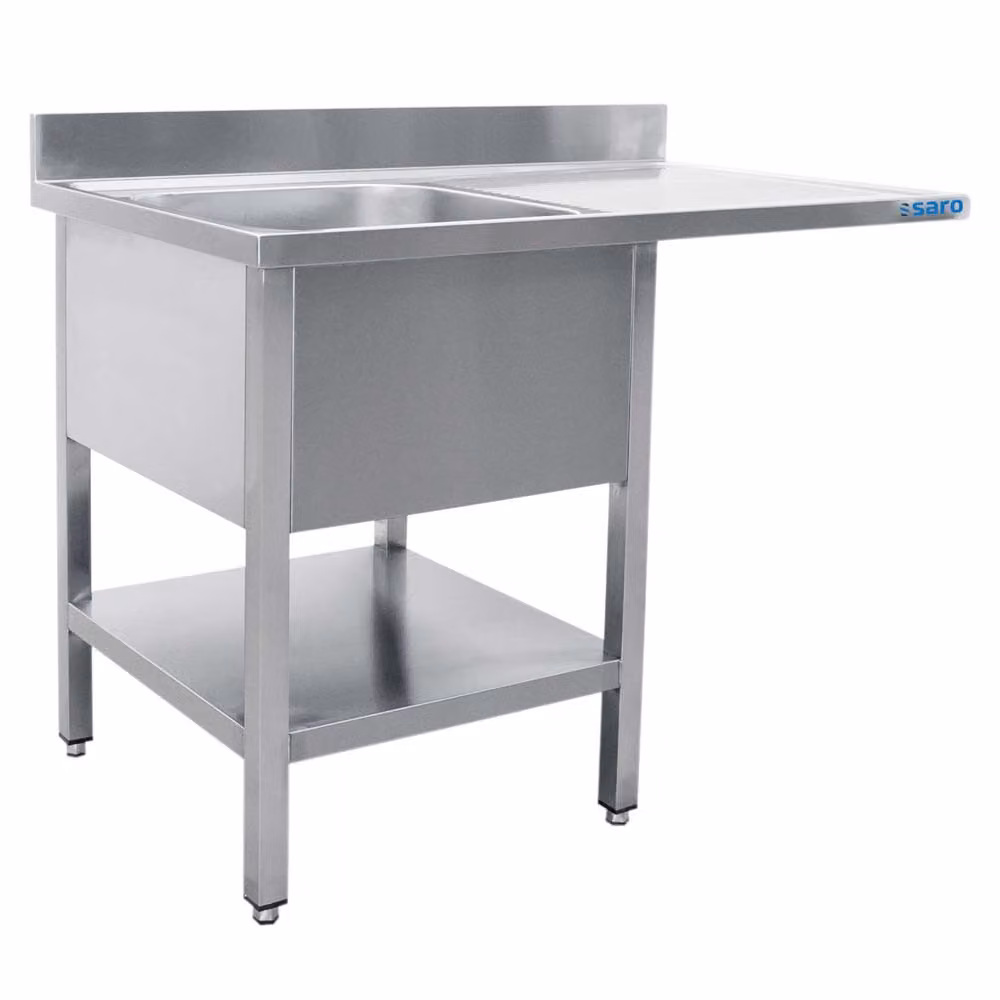 Lavello centrale SARO, 1 vasca, sinistra - L 1400 x P 600 mm