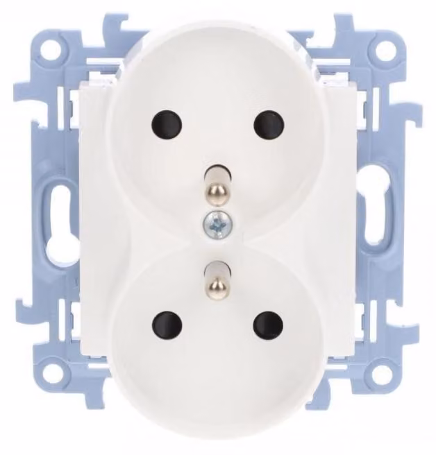 Simon 10 Presa di corrente doppia con veneziane bianca 16A 250V IP20 CGZ2MZ.01/11