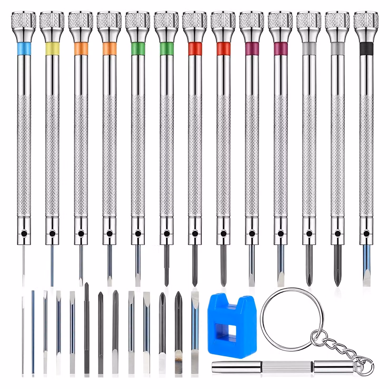 Set di cacciaviti di precisione, acciaio resistente, design ergonomico, 2 pezzi