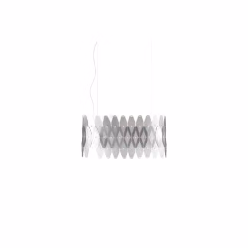 Lampadario Moderno Ovale Polilux ® Argento E Metallo Cromo 3 Luci E27