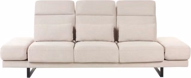 Divano a 3 posti BELIANI beige con schienale e profondità seduta regolabili e cuscini inclusi per soggiorno – 1