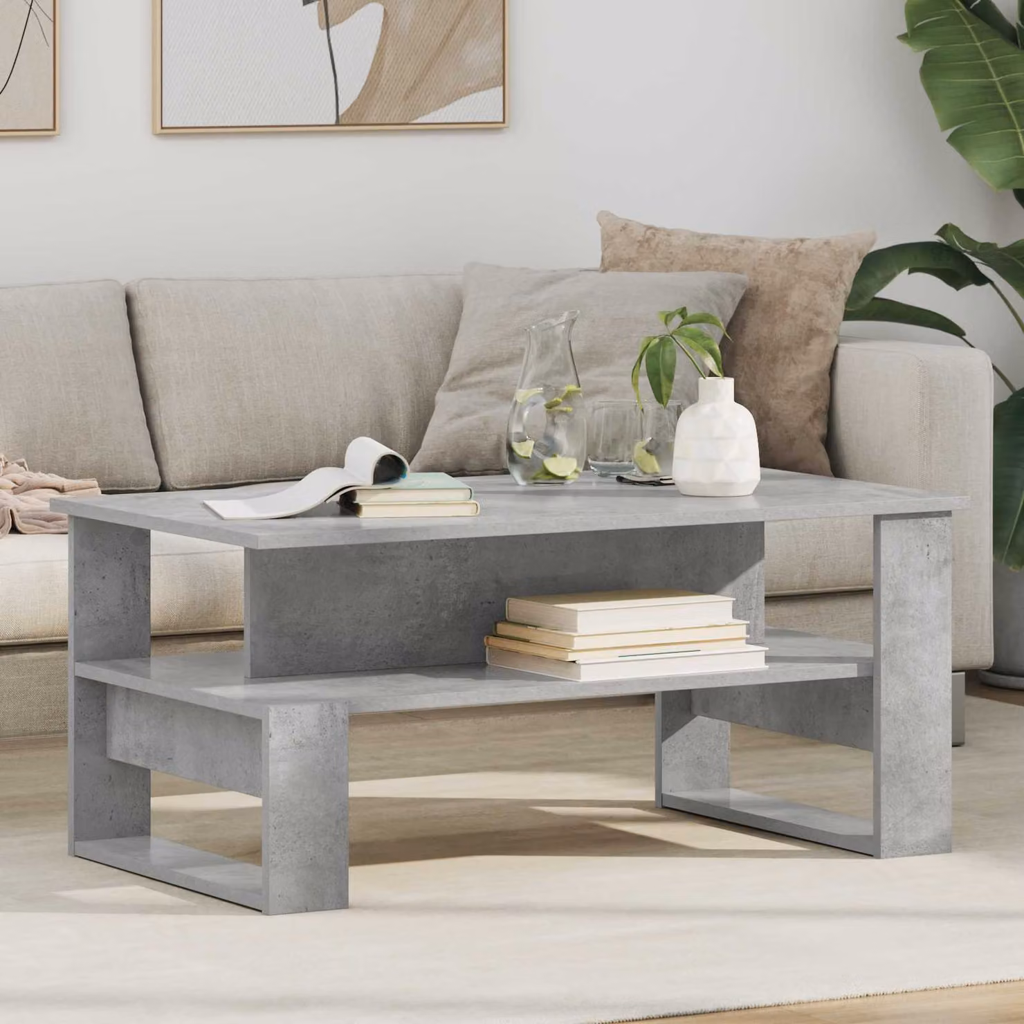 vidaXL Tavolino da salotto moderno rettangolare in MDF grigio L 90 cm x P 50 cm x H 40 cm
