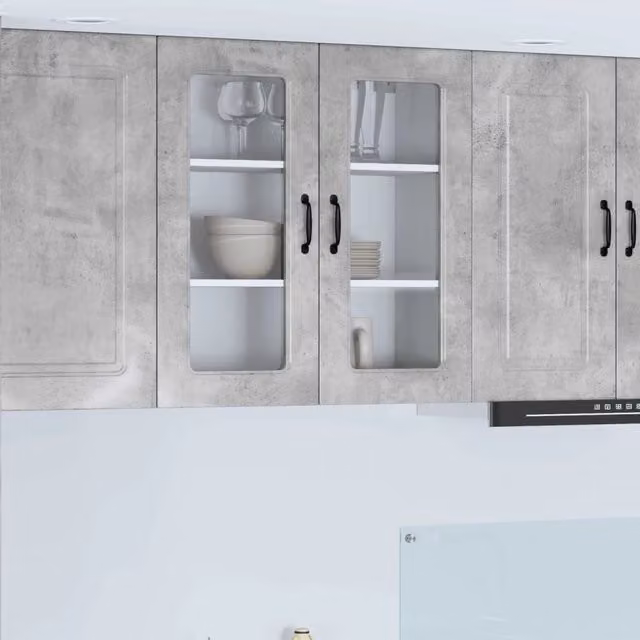 Mobile da cucina con lo scaffale-Armadio da cucina Grigio cemento 80 x 31 x 80 cm 460002
