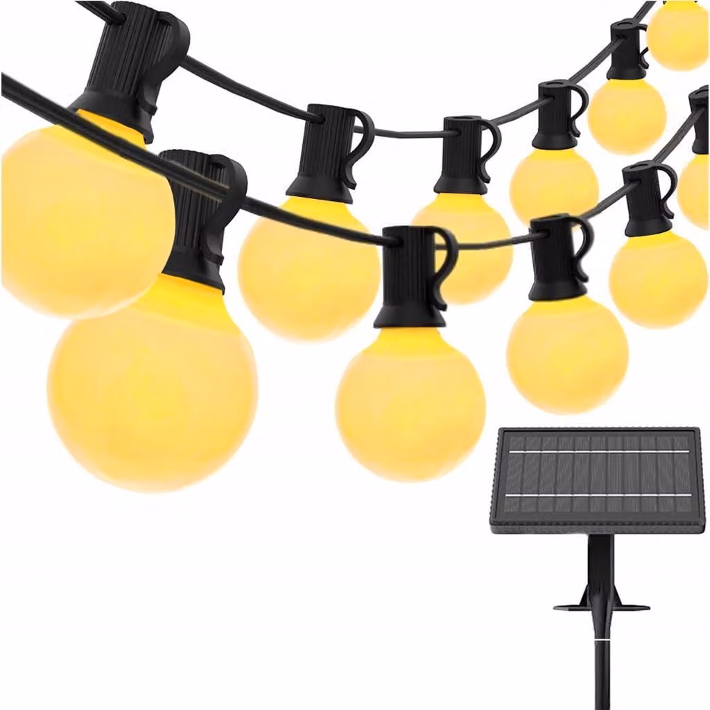 Catena luminosa solare, 7 metri, 50 LED bianco caldo, resistente alle intemperie, 8 modalità