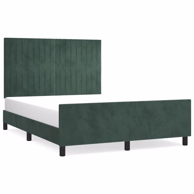 Giroletto senza Materasso Verde Scuro 140x200 cm in Velluto