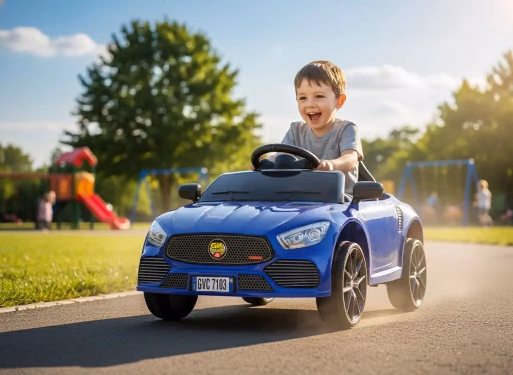 Macchina Elettrica per Bambini Deluxe Giordanoshop Blu con Batteria Ricaricabile 12V 4,5Ah e Luci e Suoni – 2