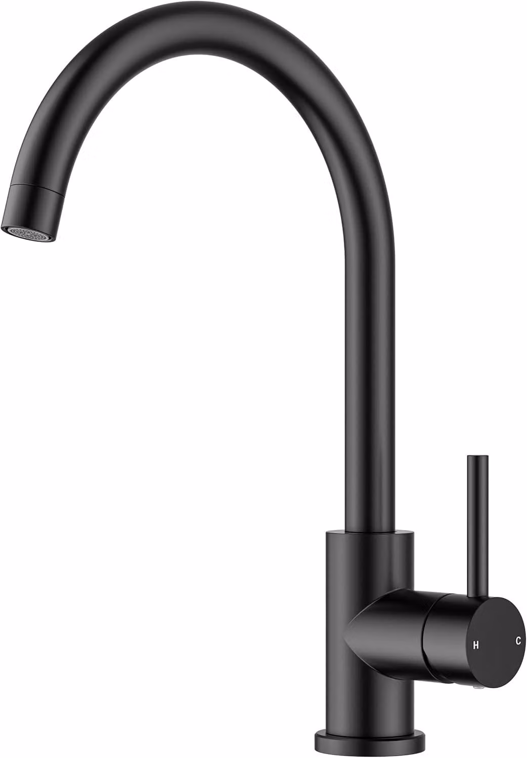 Miscelatore da cucina, colore nero opaco, acciaio inossidabile, girevole a 360°, monocomando, dimensioni 34,5x22x24 cm, per cucina