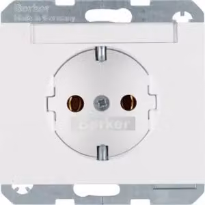 Berker 47397009 Presa SCHUKO con campo di etichettatura bianco polare, lucido Berker K.1