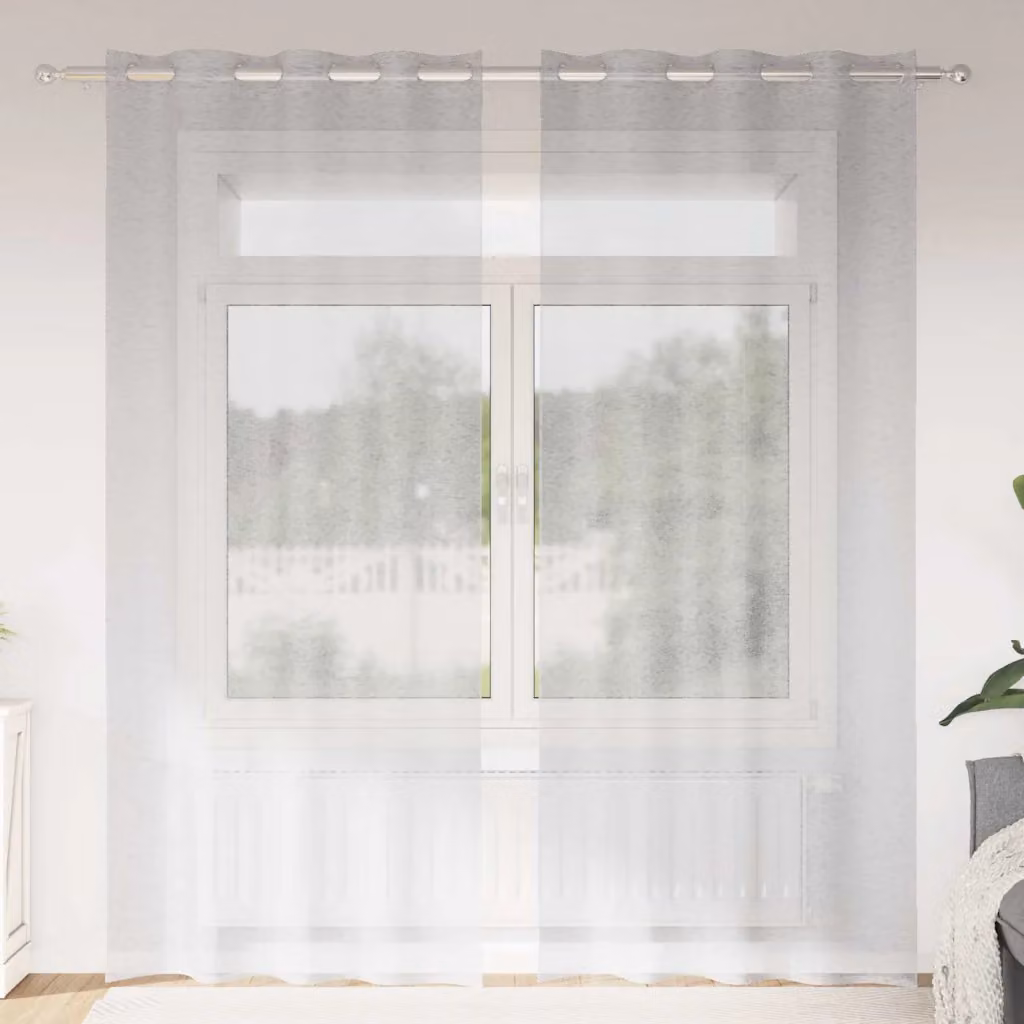 Set di 2 tendine velate vidaXL in poliestere grigio, H: 245 cm, L: 140 cm