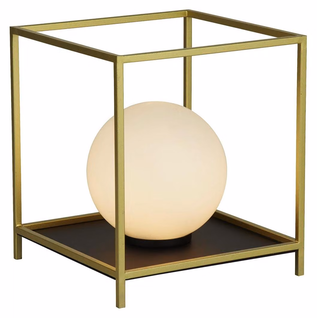Abatjour Contemporaneo Bloccare Acciaio Nero Vetro Oro 1 Luce G9