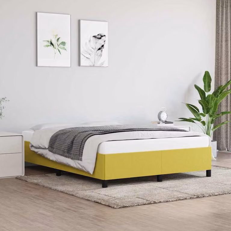 vidaXL Giroletto senza Materasso in Tessuto Verde L: 140 cm, P: 190 cm