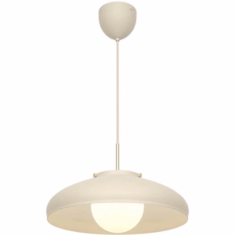 DFTP by Nordlux Lampada a sospensione Latif, dimmerabile, Crema / Ambra, Soggiorno / Sala da pranzo, Ottone, Scandinavo, Lampada a sospensione