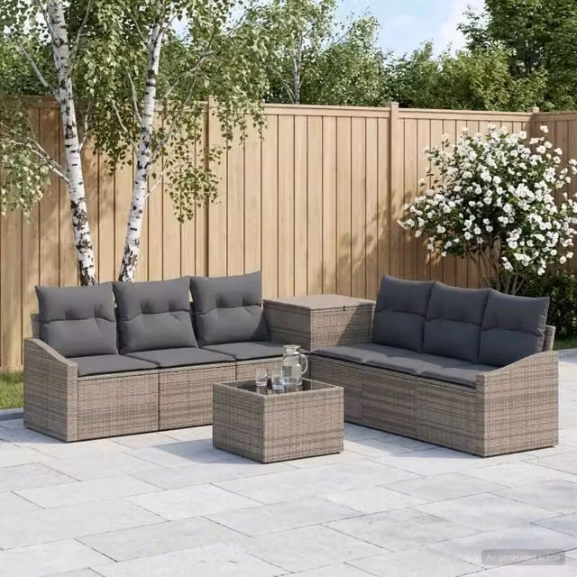 Set di divani 8 pz Grigio e Grigio Scuro 55 x 55 x 37 cm 3448222