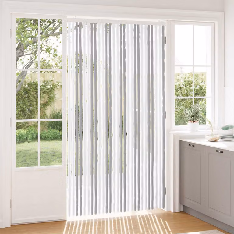 Tenda per insetti in chenille vidaXL Grigio chiaro e bianco