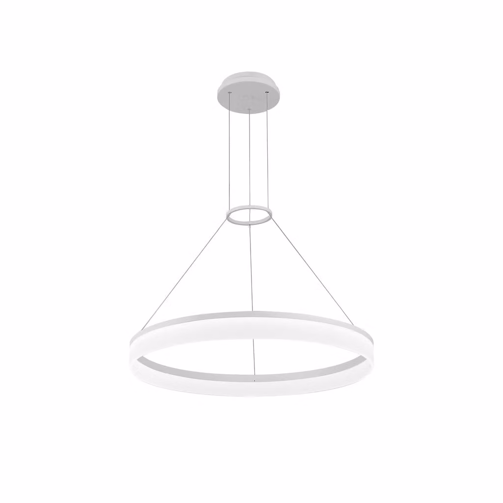 LEDS C4 - Lampada a sospensione circolare - 30,5 W, luce bianco caldo, 1577 lm, colore bianco