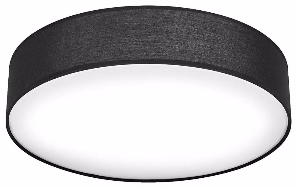 LEDVANCE ORBIS PARIS plafoniera 480mm, nera, base 3XE27, equipaggiabile con lampada intelligente, design moderno, con paralume in tessuto, adatta per interni, rotonda, classe di protezione IP20