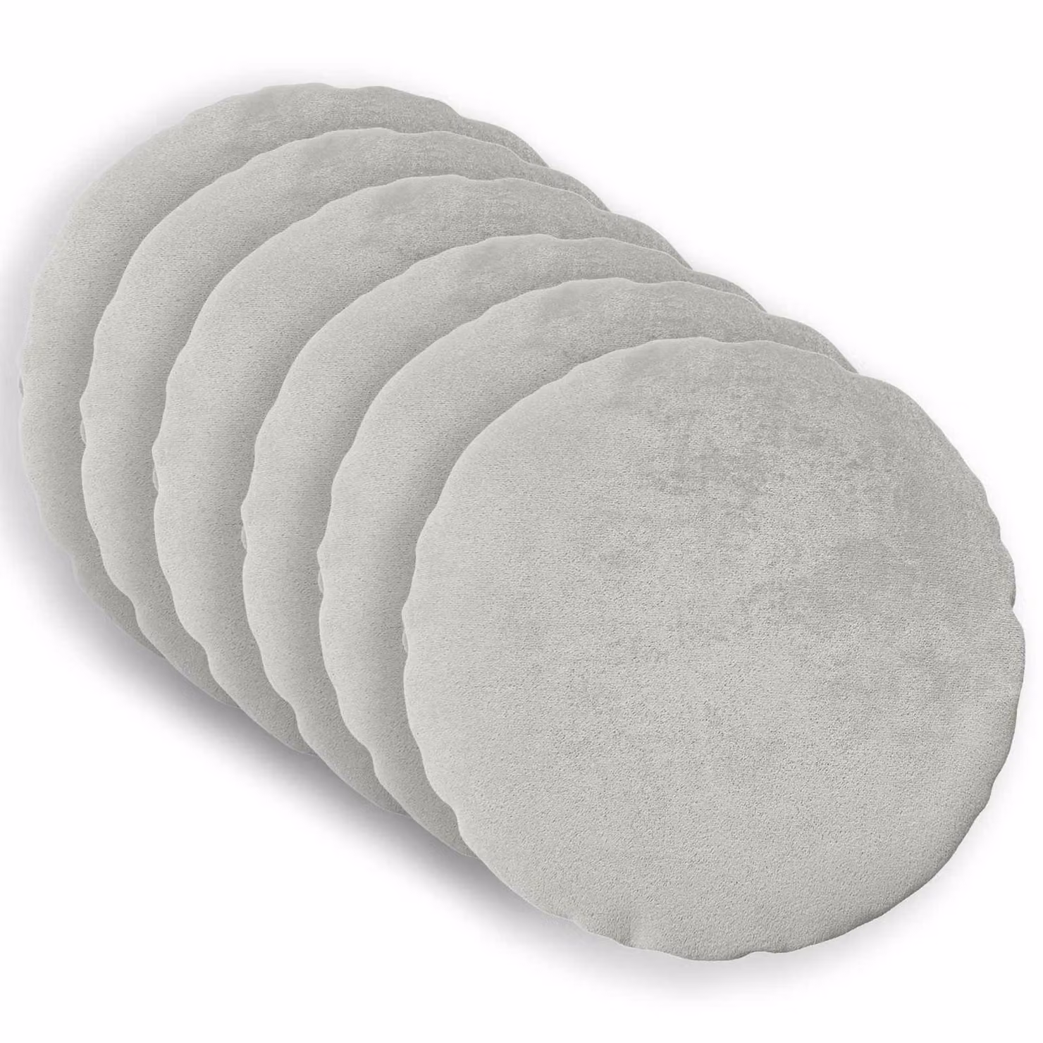 vidaXL Federa 6 pcs HEERLEN Grigio Chiaro Ø 30 cm Flanella