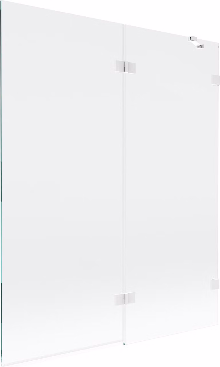 Mexen Lunar paravento per vasca da bagno a 2 ante destro 140 x 150 cm, trasparente, bianco - 897-140-100-20-00-P