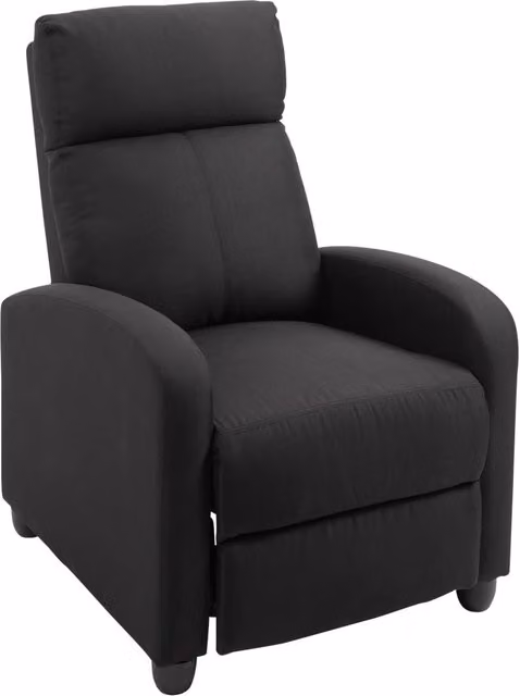 Poltrona Relax Reclinabile Manuale Benzoni in Tessuto Nero con Braccioli – 1