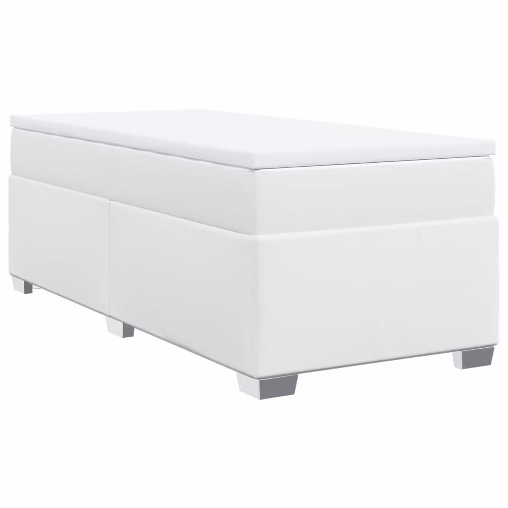 Giroletto a Molle con Materasso Bianco 90x200 cm in Pelle finta