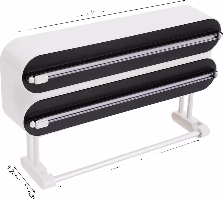 Distributore da parete, design 3 in 1, lama di taglio sicura, BIANCO
