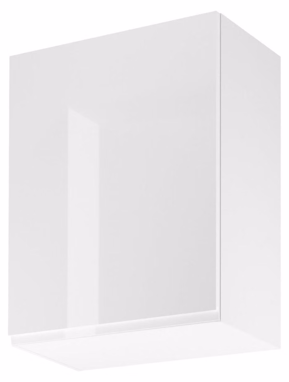 Pensile da cucina ARBOR - larghezza 60 cm, bianco lucido / bianco, versione sinistra