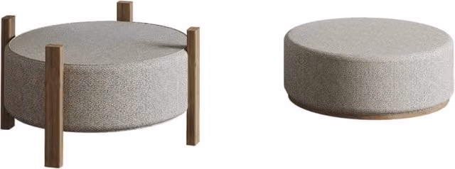 Pouf in legno "Clone" - 47 x 48 x 45 cm - Beige