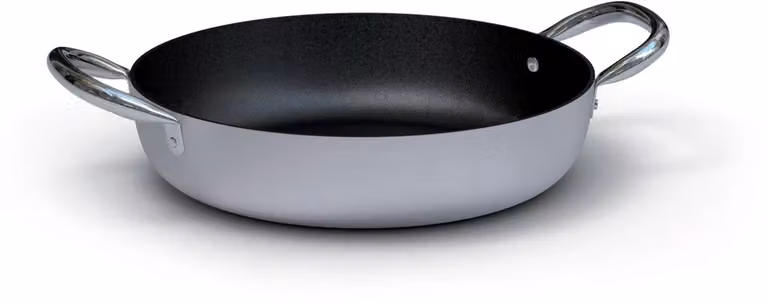 Tegame in alluminio antiaderente con due maniglie in acciaio inox, spessore 5 mm, diam. 28cm
