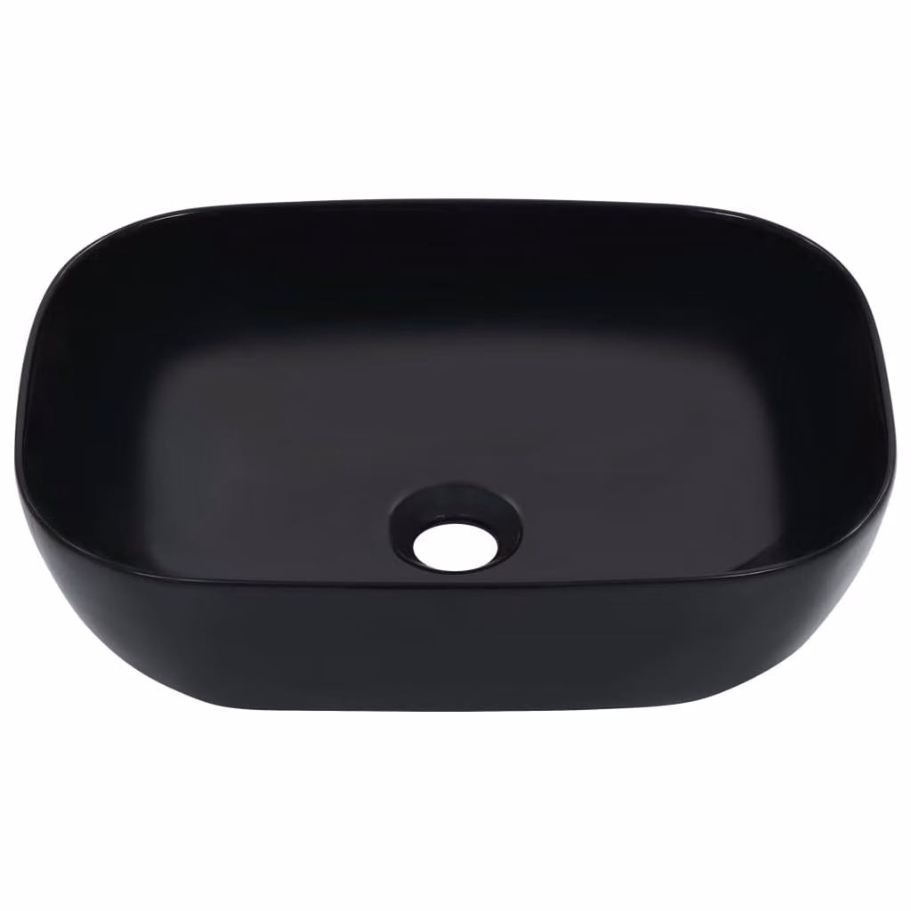 Lavandino 45,5x32x13 cm in Vetroceramica Nero