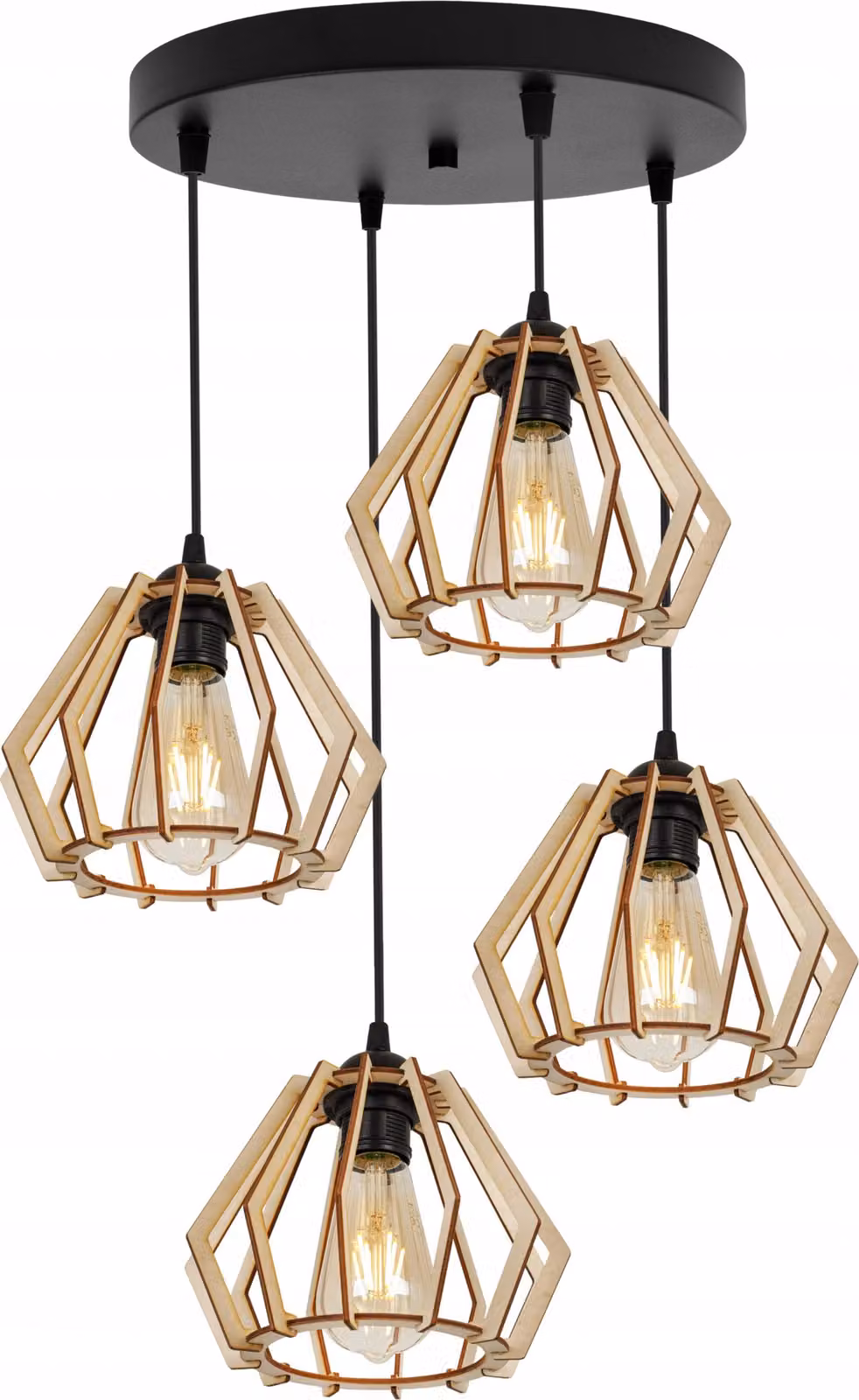 Moderna Lampada A Sospensione A Led In Legno