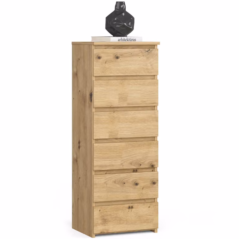 Akord Cassettiera Alta Artisan In Rovere 40X35X109 Cm